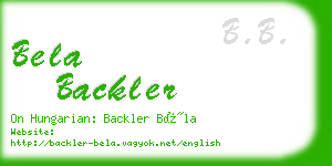 bela backler business card